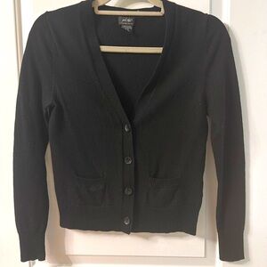 Lord and Taylor black wool cardigan women sz XS